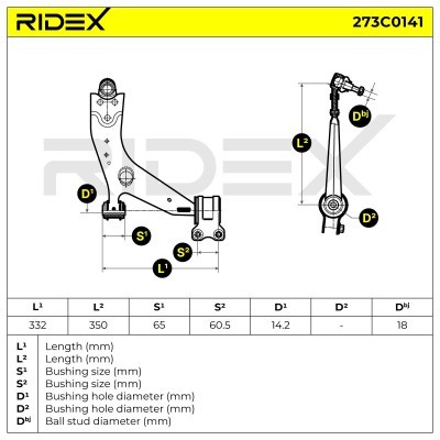 Querlenker RIDEX 273C0141 273C0141 - foto 6