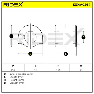 Lagerung, Stabilisator RIDEX 1334A0264 1334A0264 - foto 5