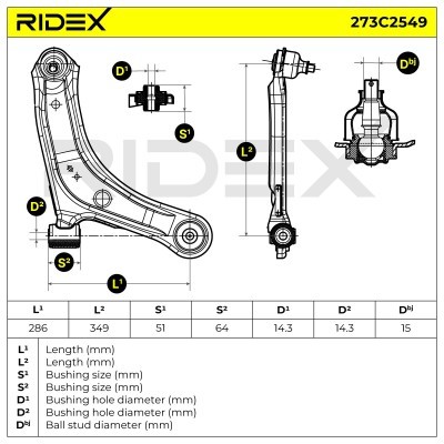 Querlenker RIDEX 273C2549 273C2549 - foto 8