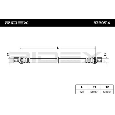 Bremsschlauch RIDEX 83B0514 83B0514 - foto 8