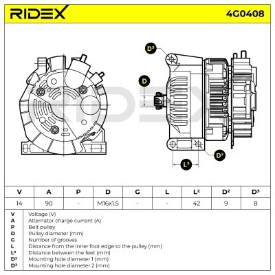 Generator RIDEX 4G0408 4G0408 - foto 9