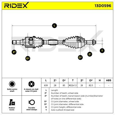 Antriebswelle RIDEX 13D0603 13D0603 - foto 7