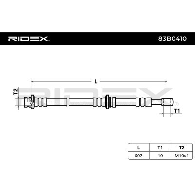 Bremsschlauch RIDEX 83B0410 83B0410 - foto 6