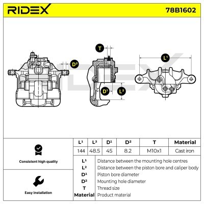 Bremssattel RIDEX 78B1602 78B1602 - foto 5