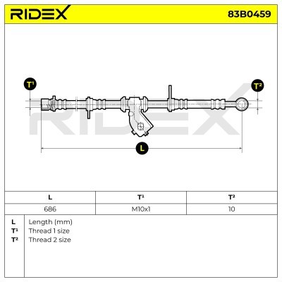 Bremsschlauch RIDEX 83B0459 83B0459 - foto 6