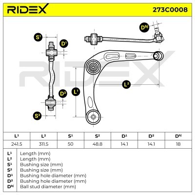 Querlenker RIDEX 273C0008 273C0008 - foto 8