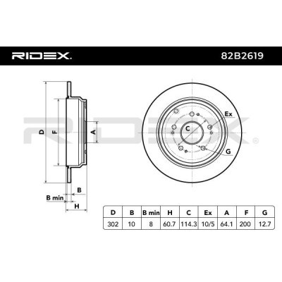 Bremsscheibe RIDEX 82B2619 82B2619 - foto 6