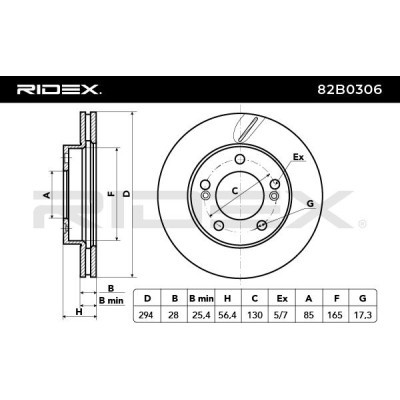 Bremsscheibe RIDEX 82B0306 82B0306 - foto 6