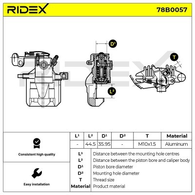Bremssattel RIDEX 78B0057 78B0057 - foto 5