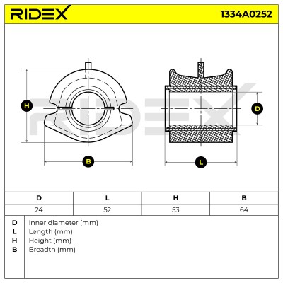 Lagerung, Stabilisator RIDEX 1334A0252 1334A0252 - foto 6