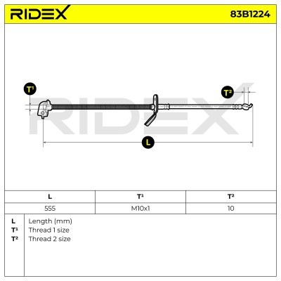 Bremsschlauch RIDEX 83B1224 83B1224 - foto 6