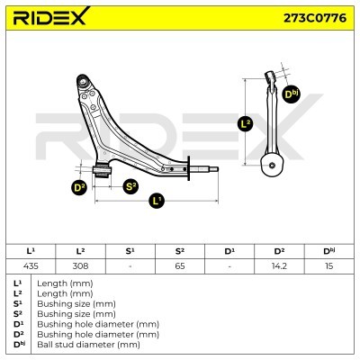 Querlenker RIDEX 273C0776 273C0776 - foto 11