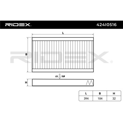 Filter, Innenraumluft RIDEX 424I0516 424I0516 - foto 6