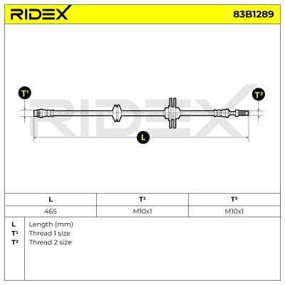 Bremsschlauch RIDEX 83B1289 83B1289 - foto 6