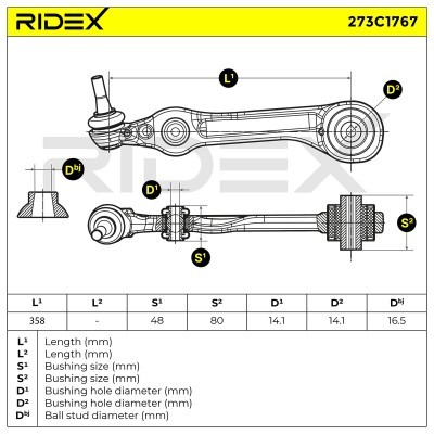 Querlenker RIDEX 273C1767 273C1767 - foto 6