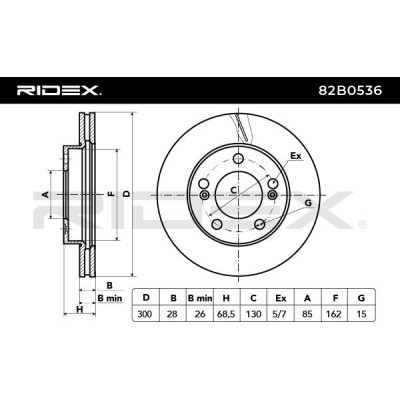 Bremsscheibe RIDEX 82B0536 82B0536 - foto 4