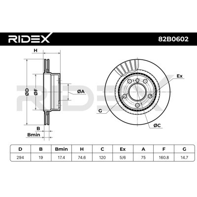 Bremsscheibe RIDEX 82B0602 82B0602 - foto 3