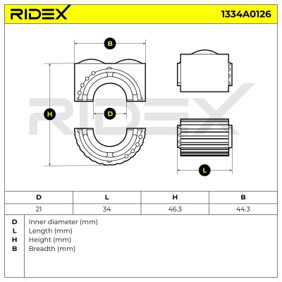 Lagerung, Stabilisator RIDEX 1334A0126 1334A0126 - foto 5