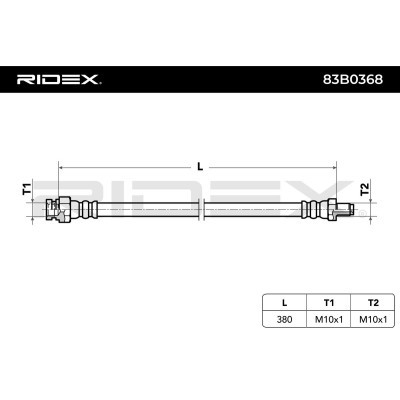 Bremsschlauch RIDEX 83B0368 83B0368 - foto 3