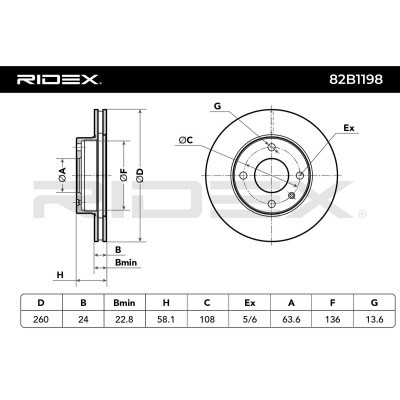 Bremsscheibe RIDEX 82B1198 82B1198 - foto 6
