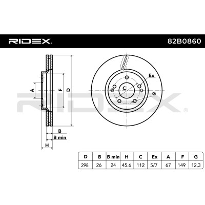 Bremsscheibe RIDEX 82B0860 82B0860 - foto 8