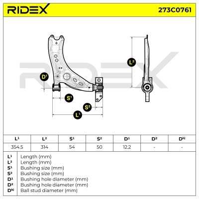 Querlenker RIDEX 273C0761 273C0761 - foto 6
