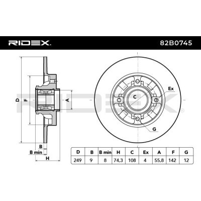 Bremsscheibe RIDEX 82B0745 82B0745 - foto 5