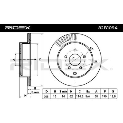Bremsscheibe RIDEX 82B1094 82B1094 - foto 3