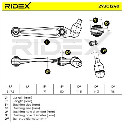 Querlenker RIDEX 273C1240 273C1240 - foto 5