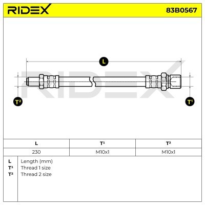 Bremsschlauch RIDEX 83B0567 83B0567 - foto 7