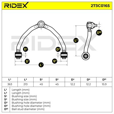Querlenker RIDEX 273C0165 273C0165 - foto 7