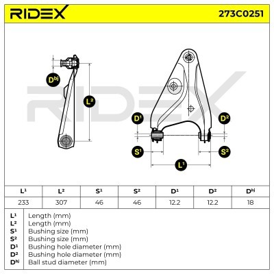 Querlenker RIDEX 273C0251 273C0251 - foto 8