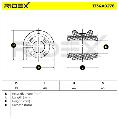 Lagerung, Stabilisator RIDEX 1334A0278 1334A0278 - foto 6
