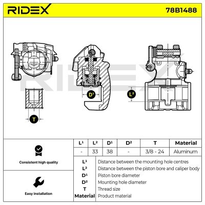 Bremssattel RIDEX 78B1488 78B1488 - foto 6