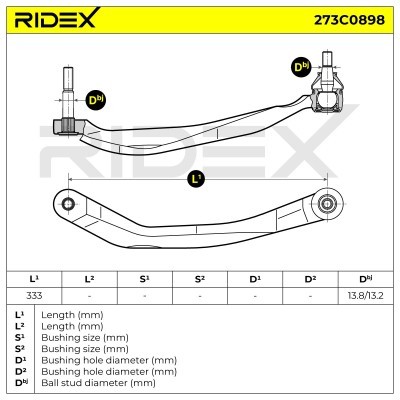 Querlenker RIDEX 273C0898 273C0898 - foto 5