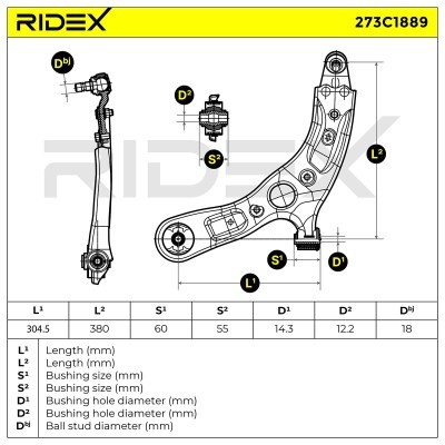 Querlenker RIDEX 273C1889 273C1889 - foto 8