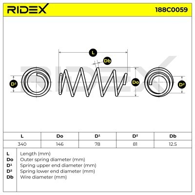 Fahrwerksfeder RIDEX 188C0059 188C0059 - foto 5