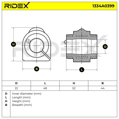 Lagerung, Stabilisator RIDEX 1334A0399 1334A0399 - foto 4