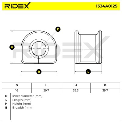 Lagerung, Stabilisator RIDEX 1334A0125 1334A0125 - foto 5