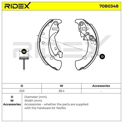 Bremsbeläge Satz RIDEX 70B0348 70B0348 - foto 5