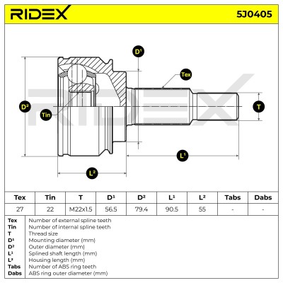 Gelenksatz, Antriebswelle RIDEX 5J0405 5J0405 - foto 5