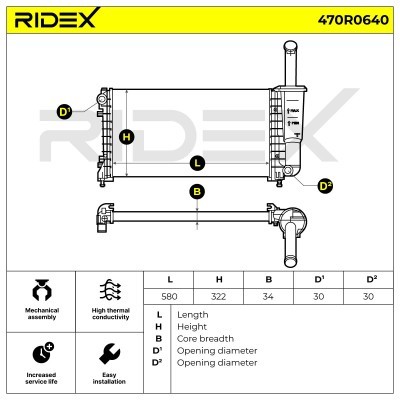 Kühler, Motorkühlung RIDEX 470R0640 470R0640 - foto 7