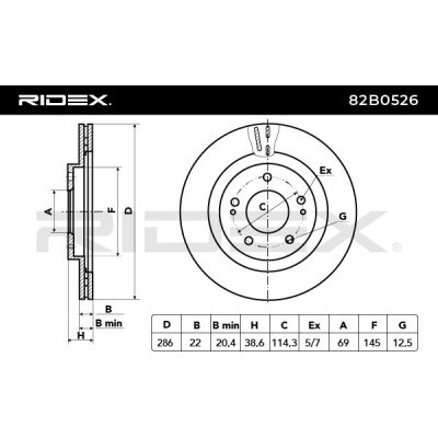 Bremsscheibe RIDEX 82B0526 82B0526 - foto 6