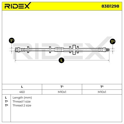 Bremsschlauch RIDEX 83B1298 83B1298 - foto 5