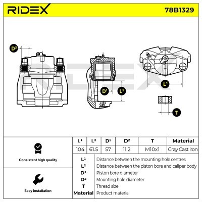 Bremssattel RIDEX 78B1329 78B1329 - foto 7