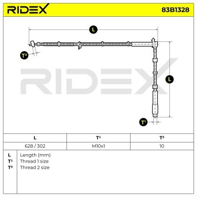 Bremsschlauch RIDEX 83B1328 83B1328 - foto 6