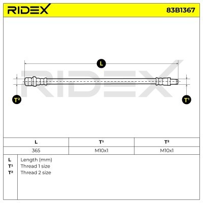 Bremsschlauch RIDEX 83B1367 83B1367 - foto 5