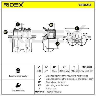 Bremssattel RIDEX 78B1212 78B1212 - foto 7