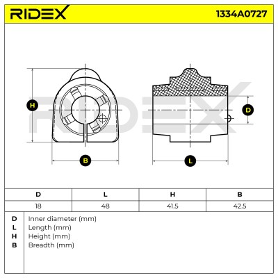 Lagerung, Stabilisator RIDEX 1334A0727 1334A0727 - foto 4