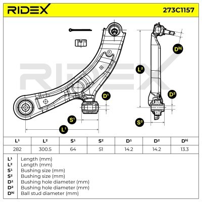 Querlenker RIDEX 273C1157 273C1157 - foto 5
